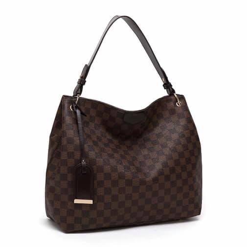 Brown Check Slouch Tote - Image 3