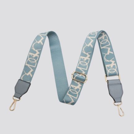 Baby Blue & Cream The Writing on the Wall Bag Strap