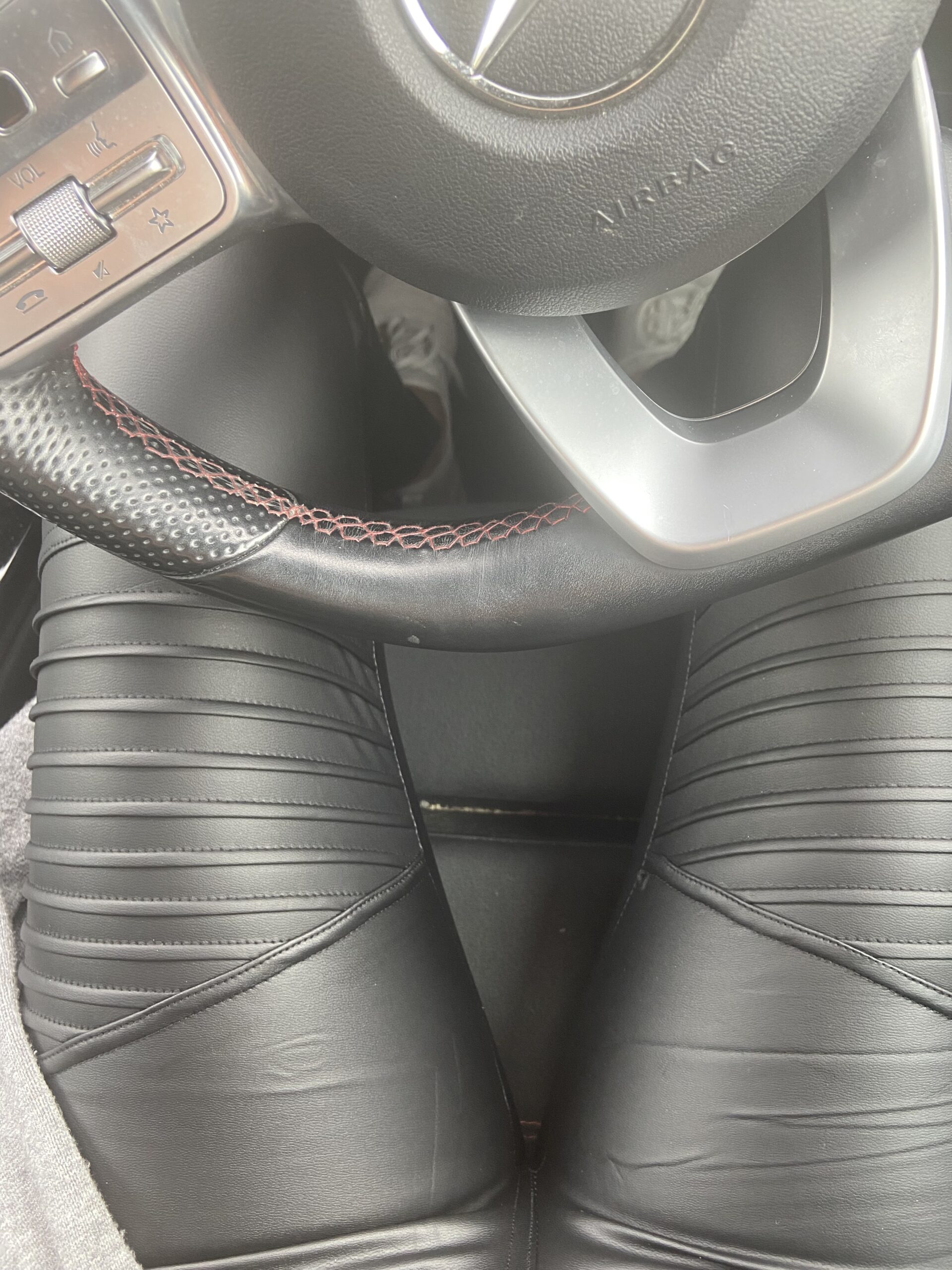 Leather Look Biker Leggings in Black - Image 2