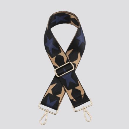 Black & Navy Star Print Bag Strap