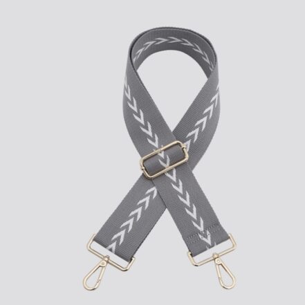 Grey Chevron Print Bag Strap – Gold Hard Wear