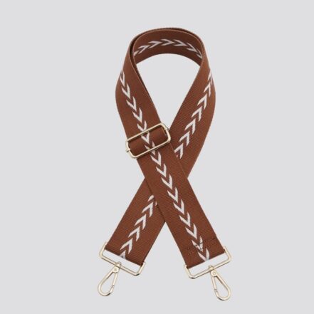 Tan Chevron Print Bag Strap – Gold Hard Wear