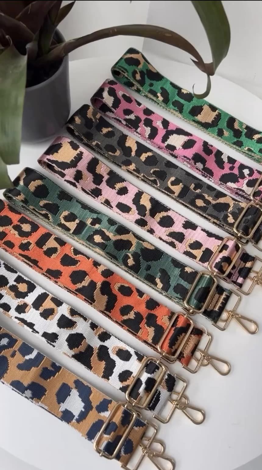 Leopard Print Bag Straps - Various Colours