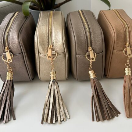 Patsy Everyday Camera Tassel Cross Body Bags – Various Colour’s – Gold Hard Wear