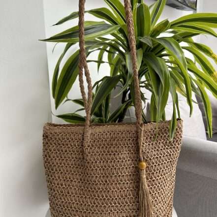Tahiti Natural Woven Straw Summer Tassel Tote Bags