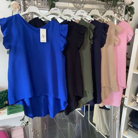 Button Back Frill Sleeve Top’s Various Colour’s