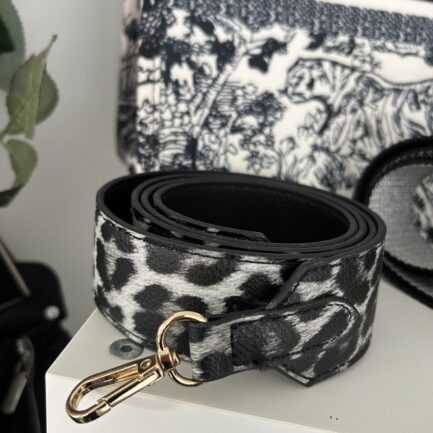 Grey Leopard Faux Leather Bag Strap – Gold Hard Wear