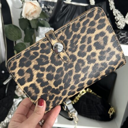 Leopard Print Purse Travel Passport Wallet