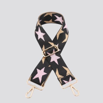 Baby Pink & Gold  Star Print Bag Strap – Gold Hard Wear