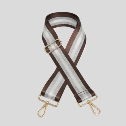 Brown & Silver Stripe Bag Strap – Gold Hard Wear