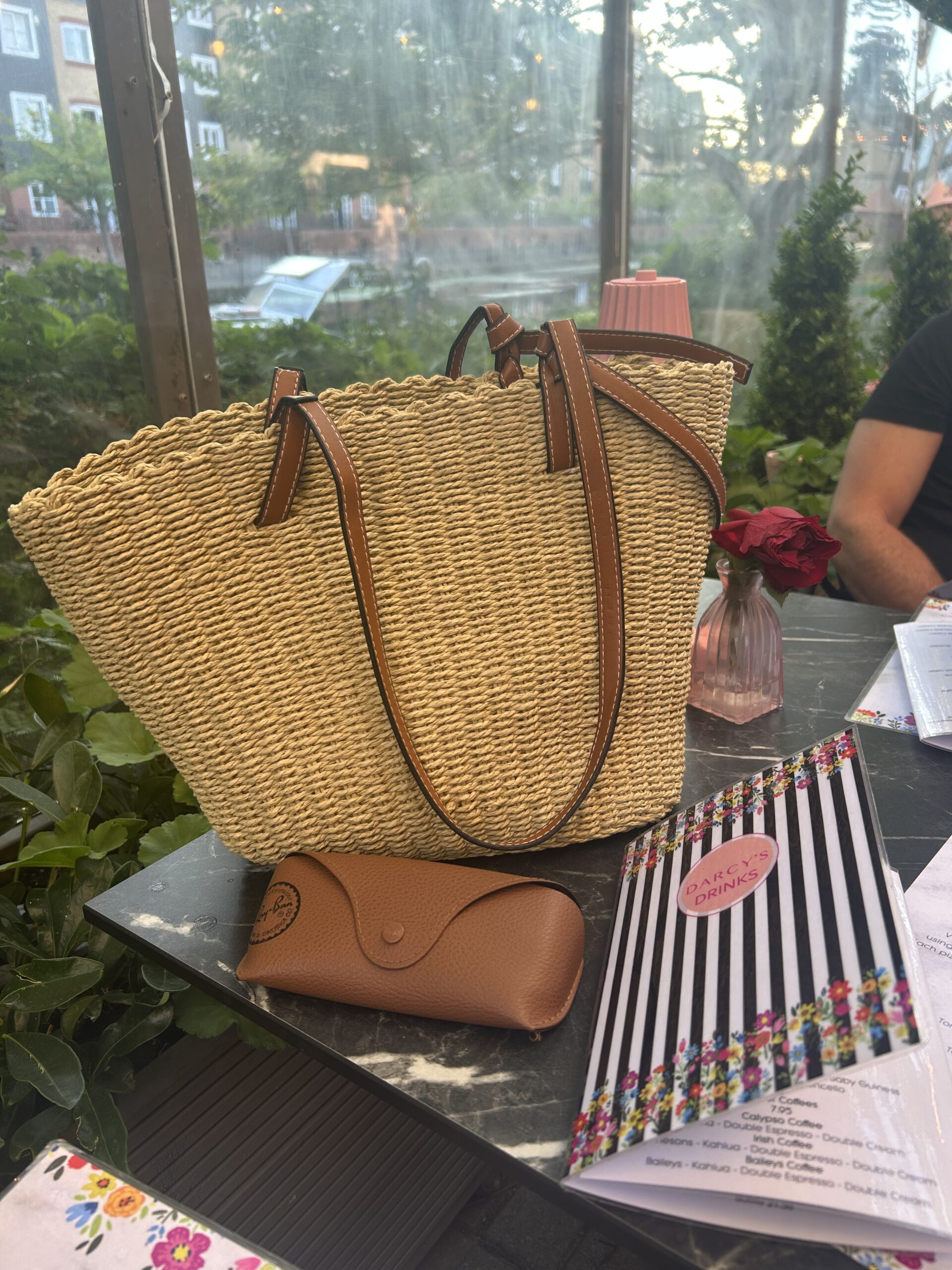 Capella Natural Woven Straw Summer Tote Bag - Image 3