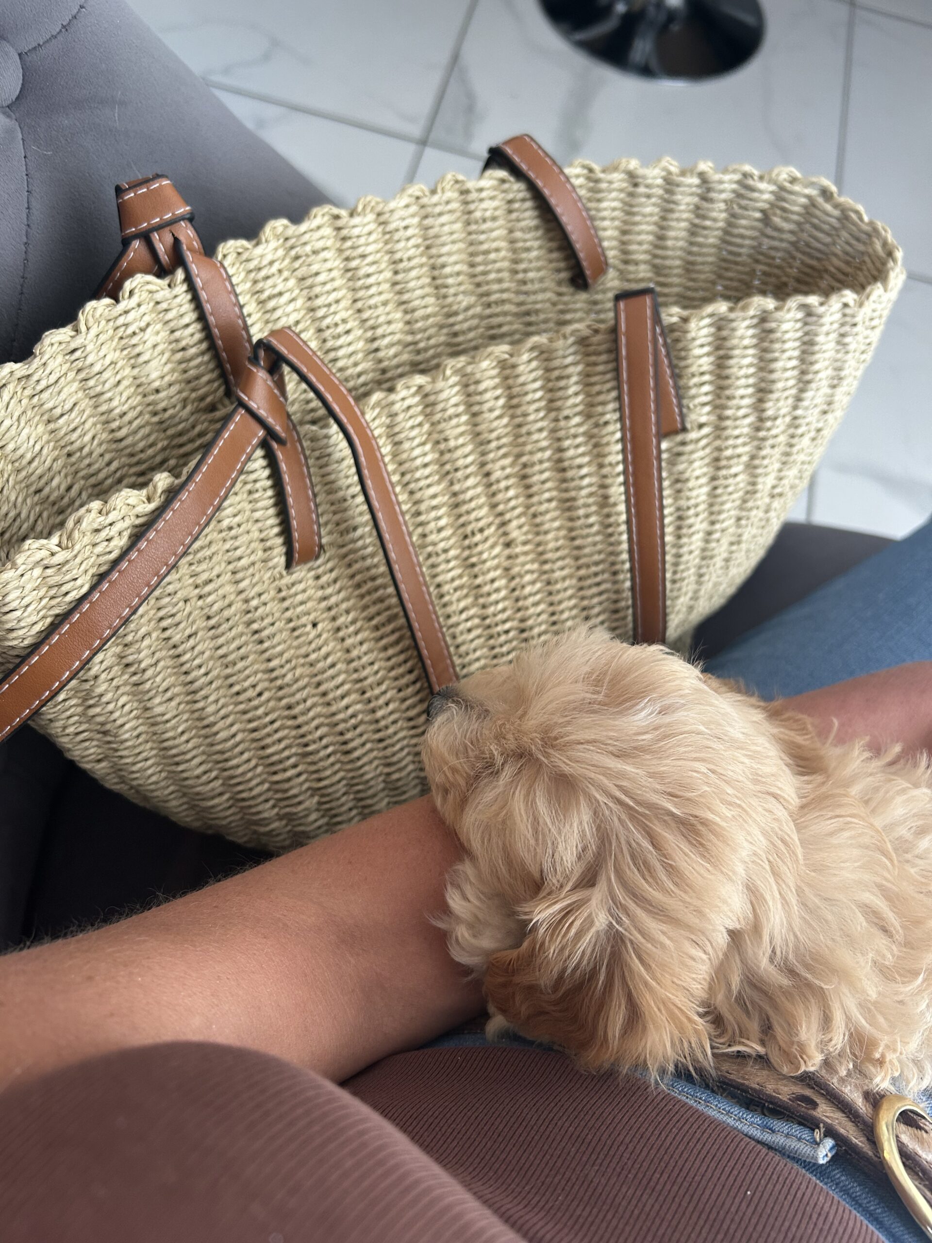 Capella Natural Woven Straw Summer Tote Bag - Image 6