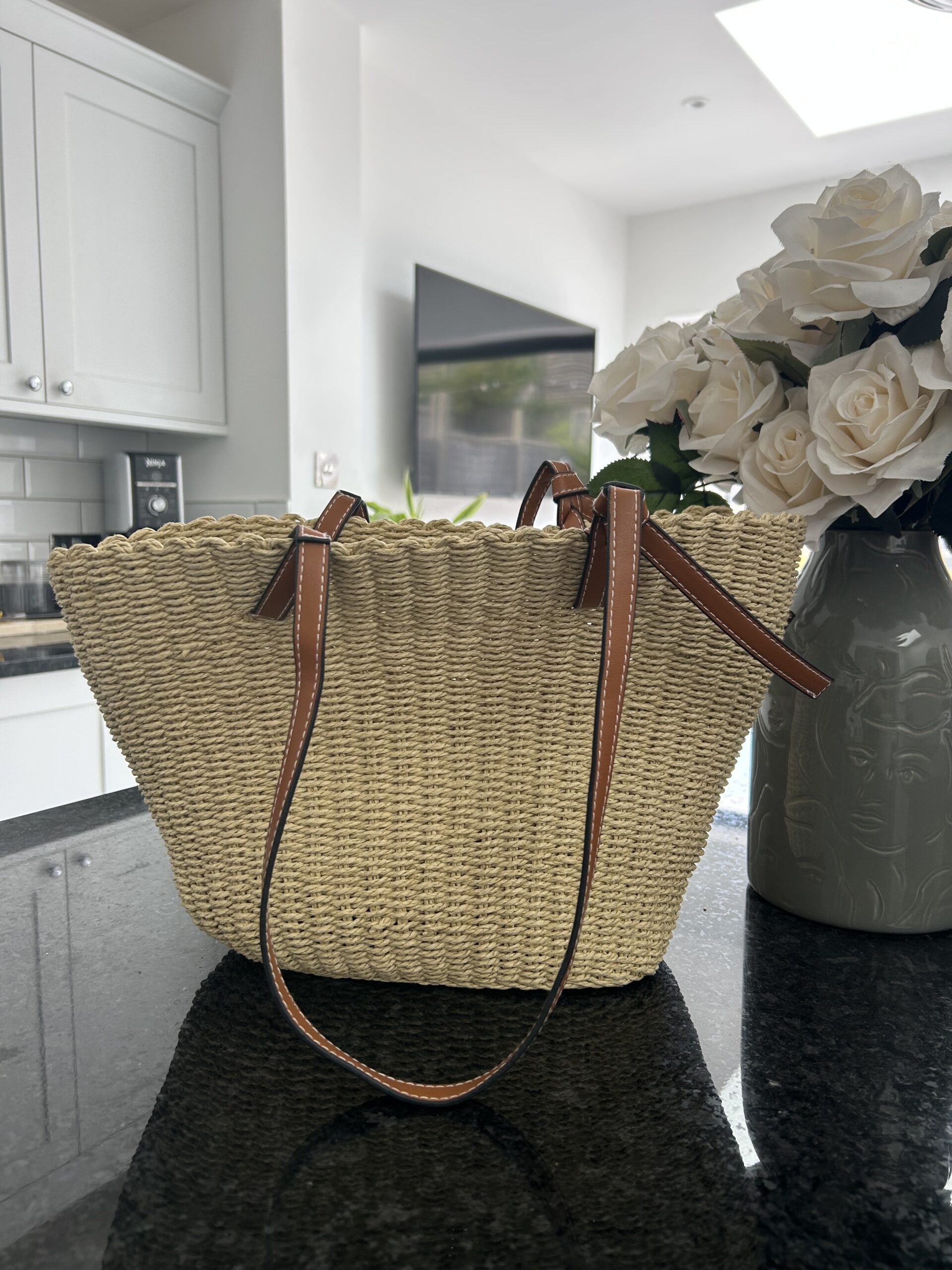 Capella Natural Woven Straw Summer Tote Bag - Image 7