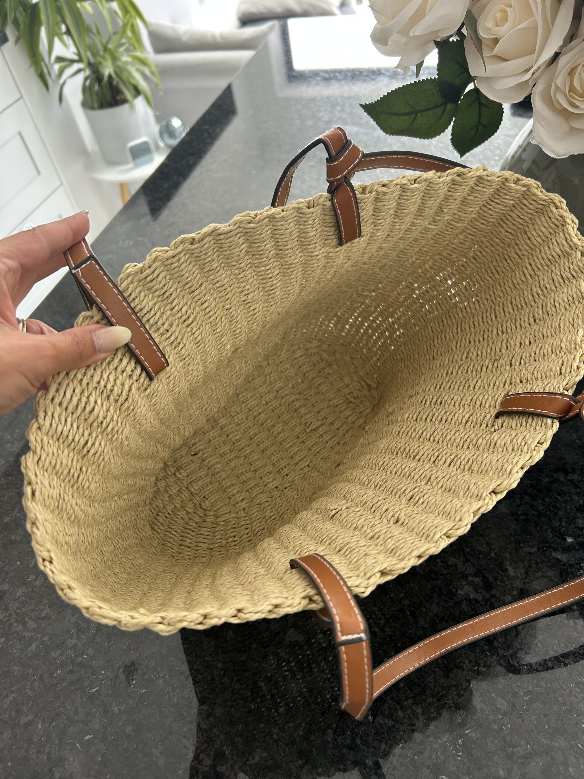 Capella Natural Woven Straw Summer Tote Bag - Image 8